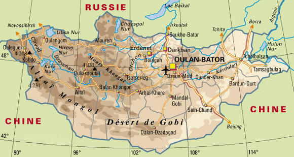 Carte de Mongolie